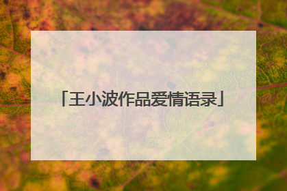 王小波作品爱情语录