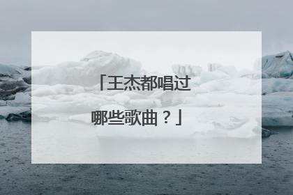 王杰都唱过哪些歌曲?