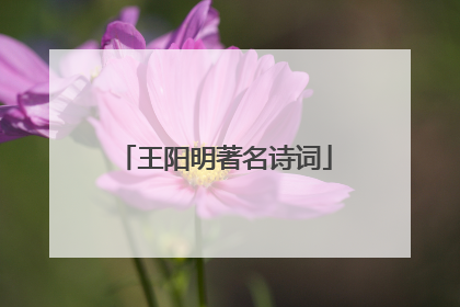 王阳明著名诗词