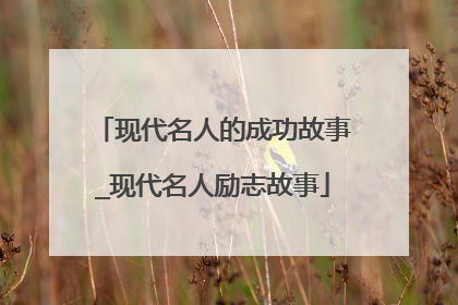 现代名人的成功故事_现代名人励志故事
