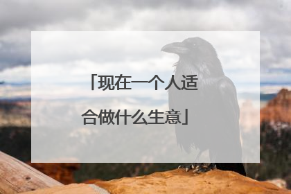 现在一个人适合做什么生意