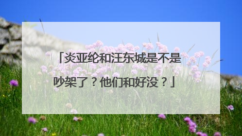 炎亚纶和汪东城是不是吵架了?他们和好没?