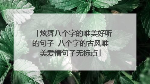 炫舞八个字的唯美好听的句子 八个字的古风唯美爱情句子无标点