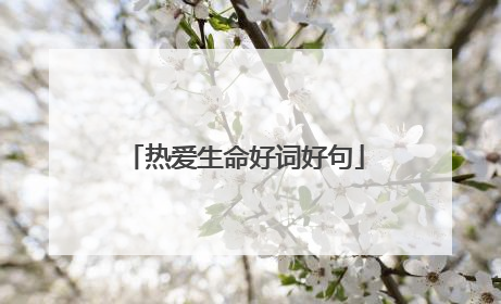 热爱生命好词好句