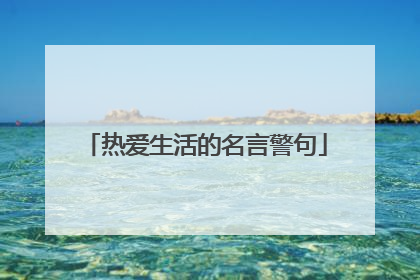 热爱生活的名言警句