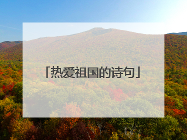 热爱祖国的诗句