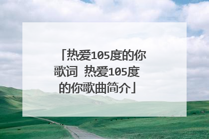 热爱105度的你歌词 热爱105度的你歌曲简介