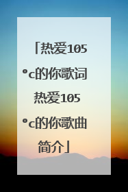 热爱105°c的你歌词 热爱105°c的你歌曲简介