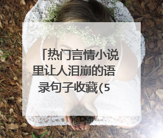 热门言情小说里让人泪崩的语录句子收藏(52条)