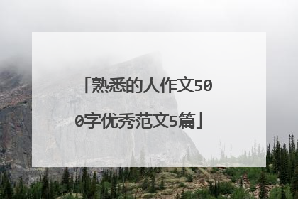 熟悉的人作文500字优秀范文5篇