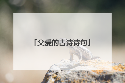 父爱的古诗诗句