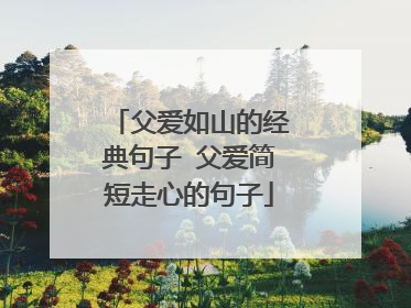 父爱如山的经典句子 父爱简短走心的句子