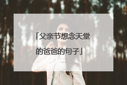 父亲节想念天堂的爸爸的句子