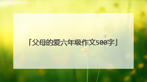 父母的爱六年级作文500字