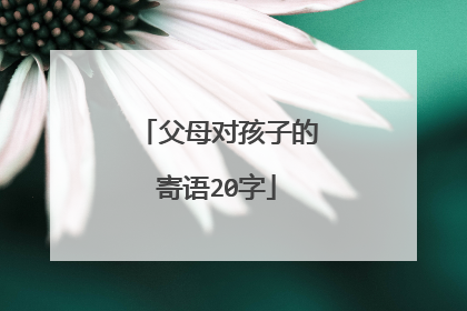 父母对孩子的寄语20字