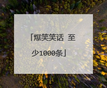 爆笑笑话 至少1000条