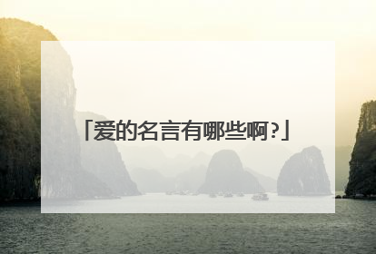 爱的名言有哪些啊?