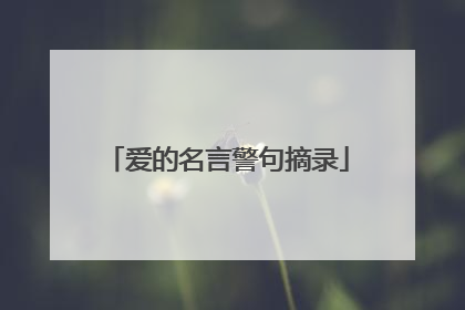 爱的名言警句摘录