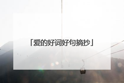 爱的好词好句摘抄