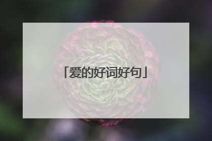 爱的好词好句