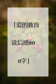 爱的教育读后感800字