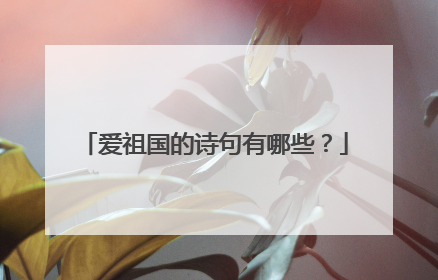 爱祖国的诗句有哪些？