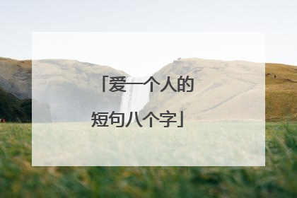 爱一个人的短句八个字