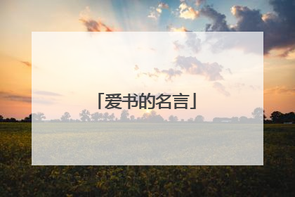 爱书的名言