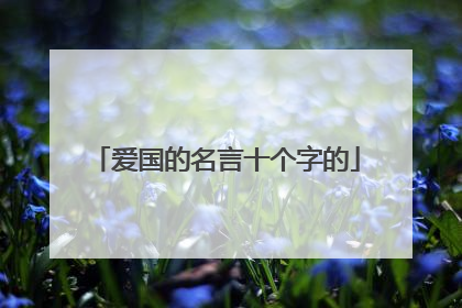 爱国的名言十个字的