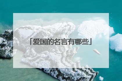 爱国的名言有哪些