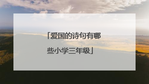爱国的诗句有哪些小学三年级