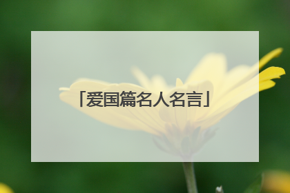 爱国篇名人名言