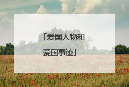 爱国人物和爱国事迹