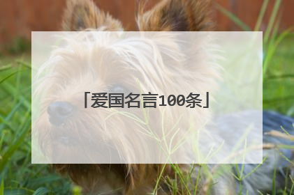 爱国名言100条