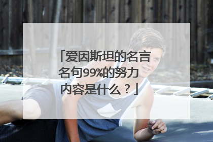 爱因斯坦的名言名句99%的努力内容是什么?