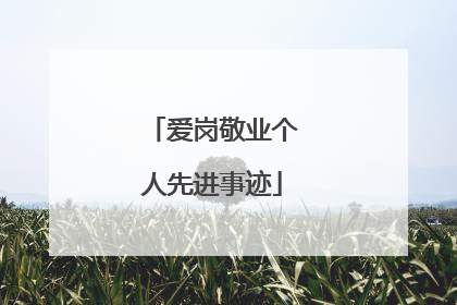 爱岗敬业个人先进事迹