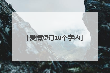 爱情短句10个字内