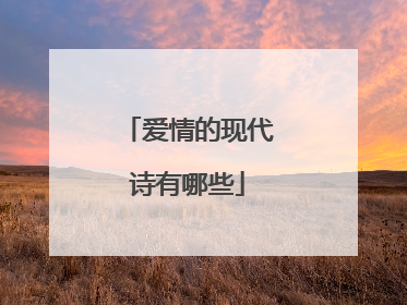 爱情的现代诗有哪些