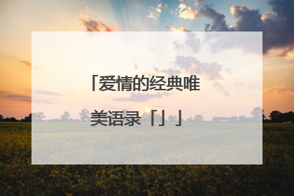 爱情的经典唯美语录「」