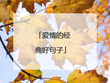爱情的经典好句子