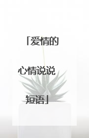 爱情的心情说说短语