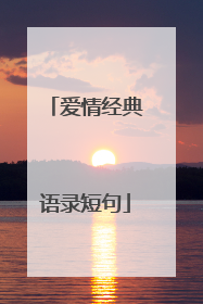 爱情经典语录短句