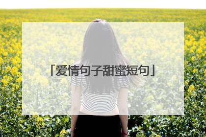 爱情句子甜蜜短句