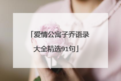 爱情公寓子乔语录大全精选91句