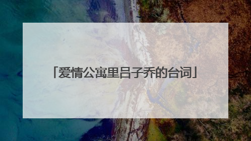 爱情公寓里吕子乔的台词