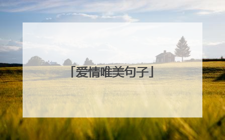 爱情唯美句子