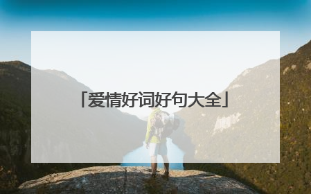 爱情好词好句大全