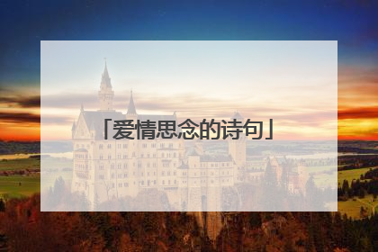 爱情思念的诗句