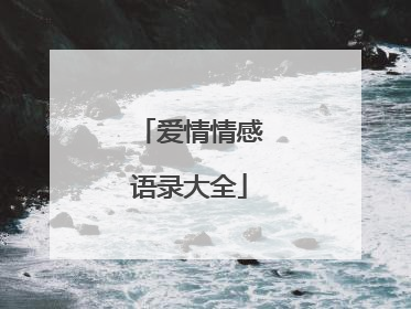 爱情情感语录大全