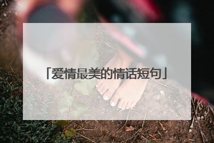 爱情最美的情话短句